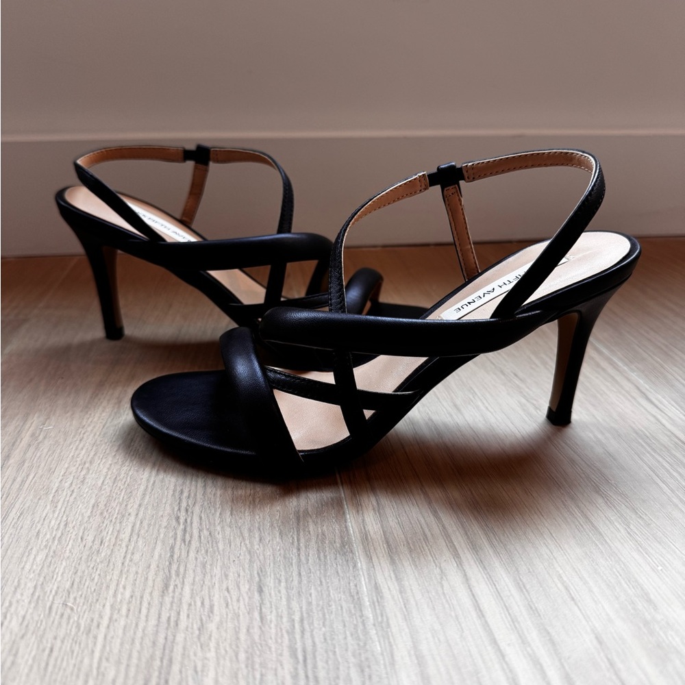 Saks Fifth Avenue Black Strappy Heels